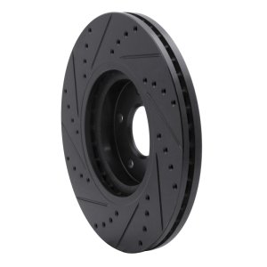 Infiniti FX35 Brake Rotor (1) - Front Right - R1 Concepts - Drilled & Slotted - Black - `03-`23